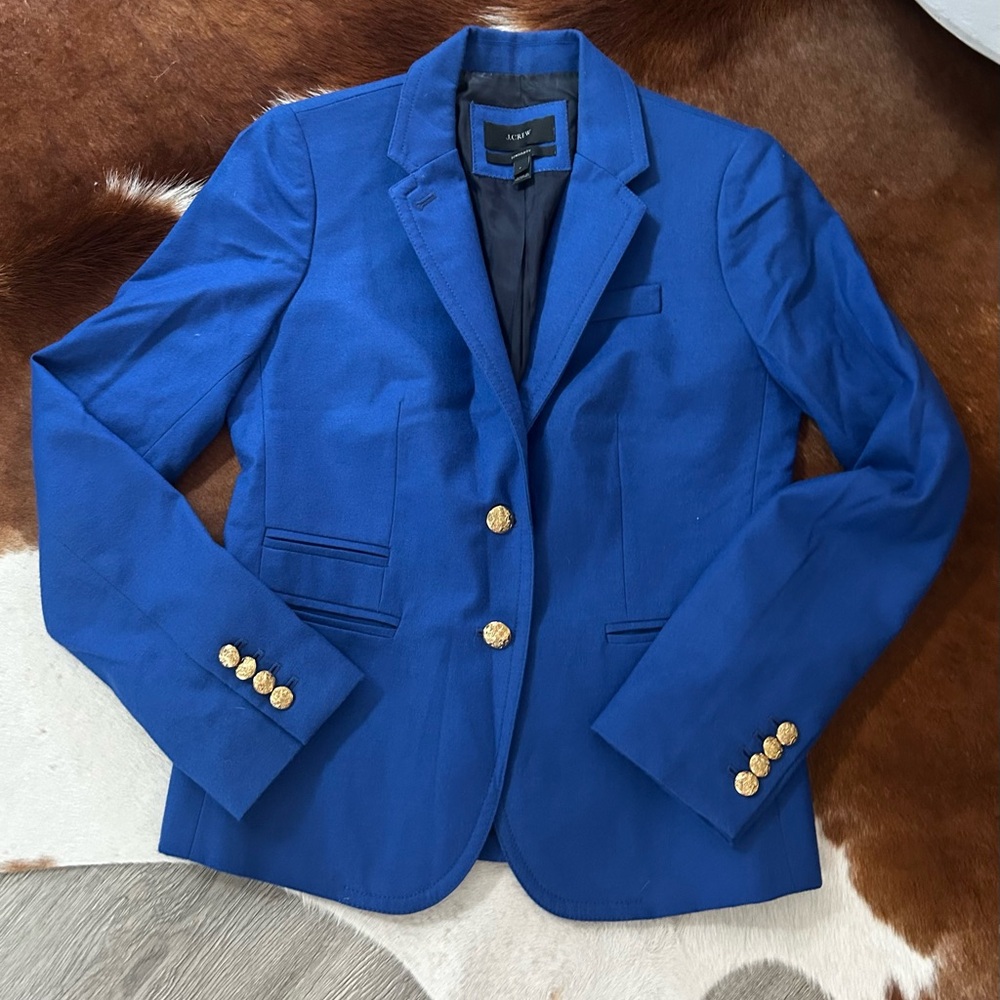 J. Crew Royal Blue Schoolboy Blazer with Gold Buttons, Size 2